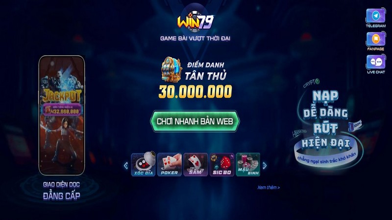 Tài xỉu WIN79 là thương hiệu được nhiều cược thủ yêu thích